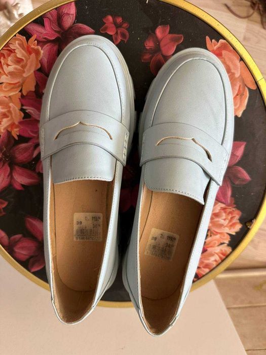 półbuty mokasyny błękitne  ccc