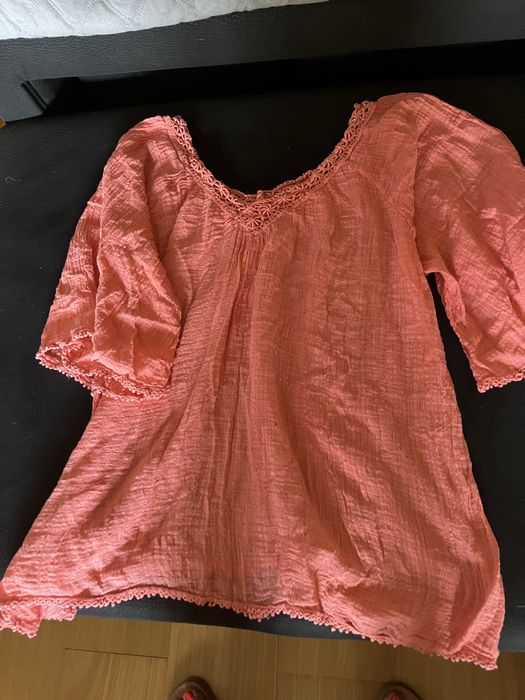 Blusa de linho cor coral