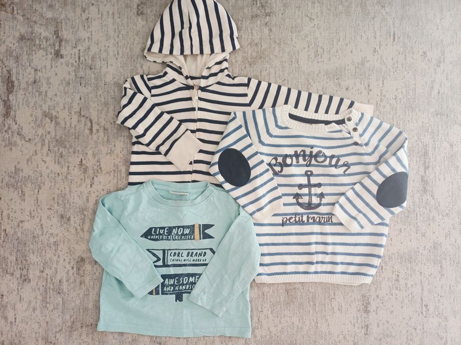 Zestaw bluza sweter koszulka morskim r 88/ 92 H&M Cocodrillo