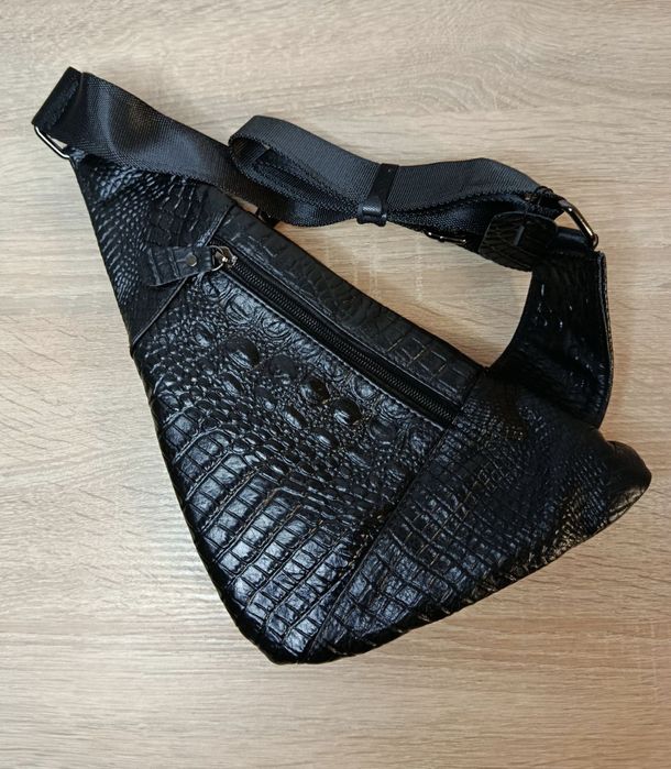 Сумка слінг шкіряна, чоловіча, жіноча; сумка кожаная