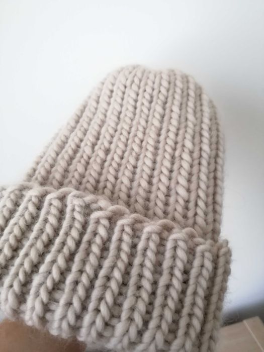 100% wełniana czapka Handmade
