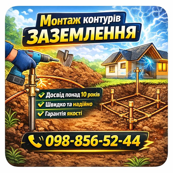 Монтаж контуру заземлення