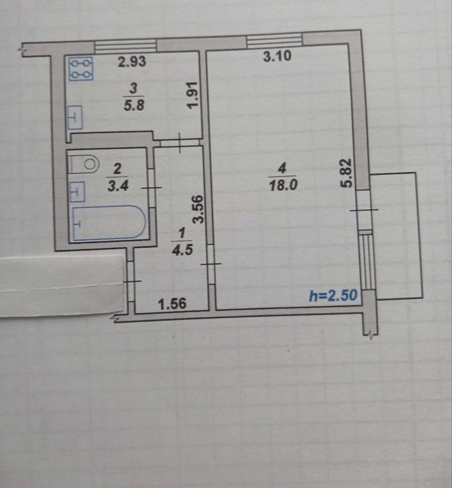 Продаж 1к квартири в тихому центрі міста.
