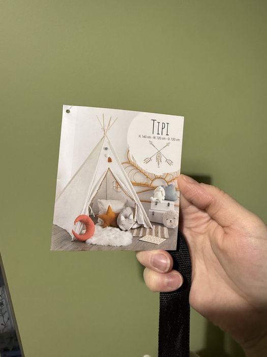 TIPI dziecięce beżowe boho – namiot do pokoju