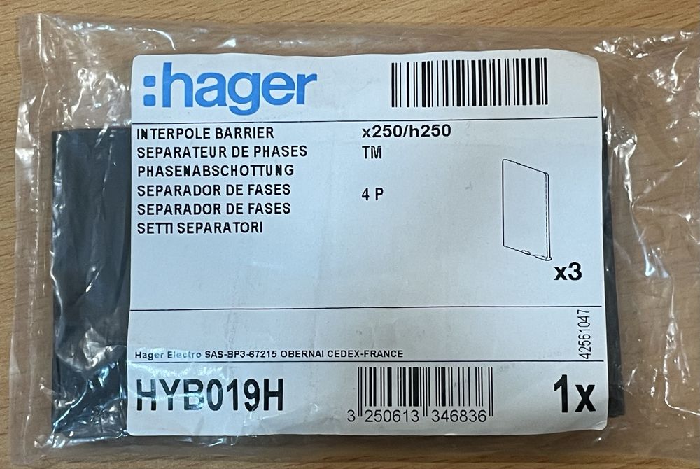 Hager HYB001H HYB011H HYB023H HYB019H Клемма Расширители Крышка 250А