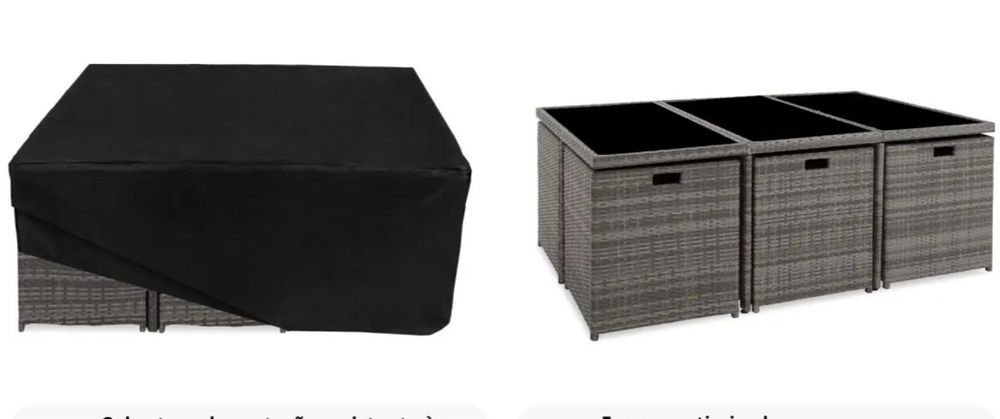 Mesa + sofá de jardim