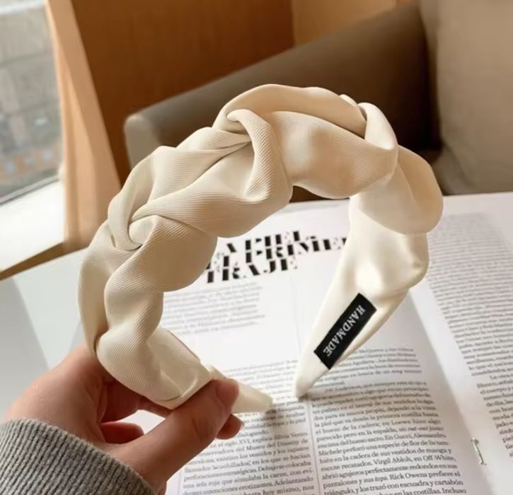 Opaski na włosy szerokie z marszczeniem mix kolorów do wyboru