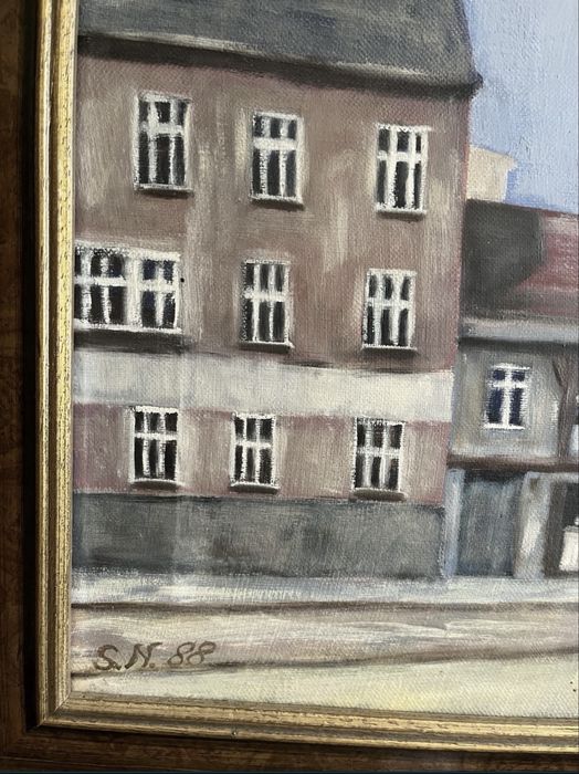 Wielki obraz olejny na płótnie - 1988r Drawsko Pomorskie