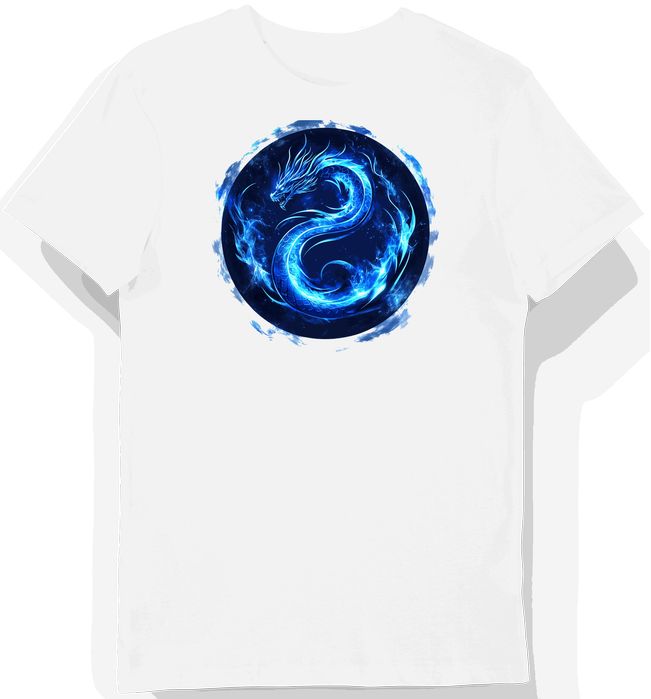 Koszulka męska biała z motywem smoka Mortal Kombat L