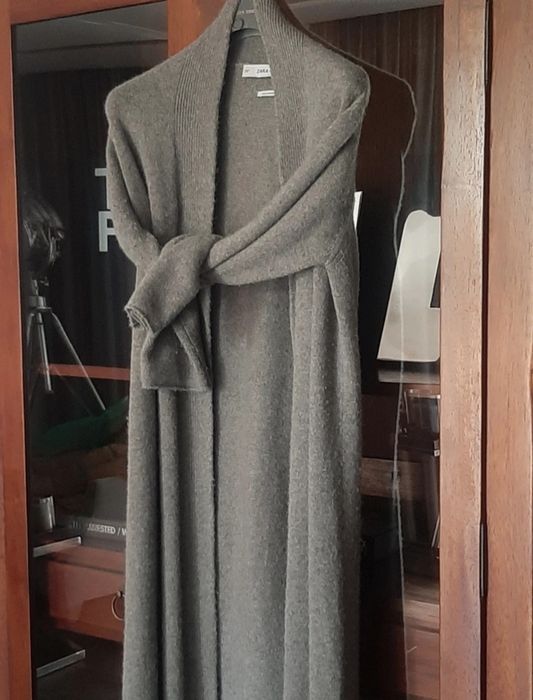 Zara Premium 100% kaszmir Nowy dlugi plaszcz kardigan