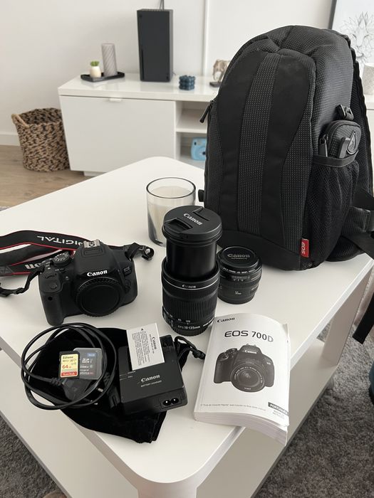 Canon 700D + Lente 18/135 mm + Lente 50 mm