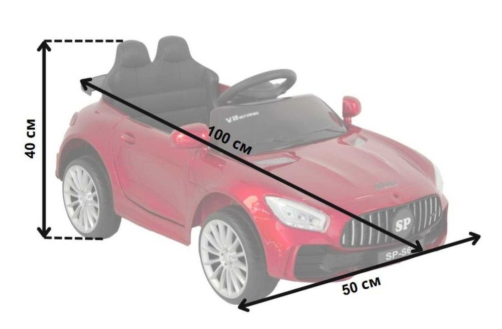 Дитячий червоний електромобіль на акумуляторі Spoko SP-S600