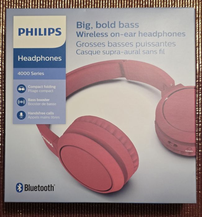Słuchawki bezprzewodowe PHILIPS TAH4205 czerwone