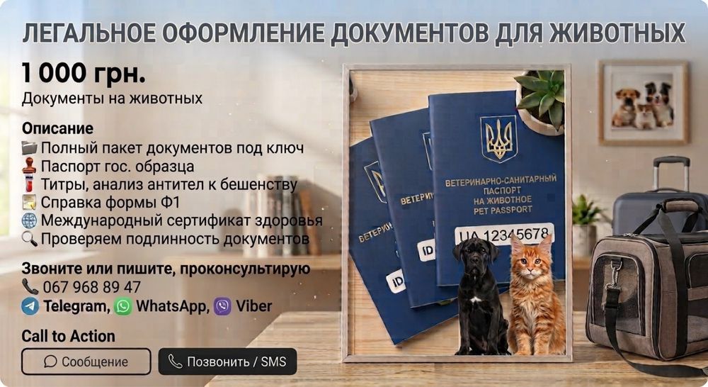 Документы для животных