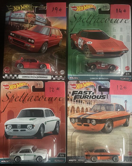 Hot wheels real rider Alfa Romeo Lancia Lamborghini Mercedes Porsche
