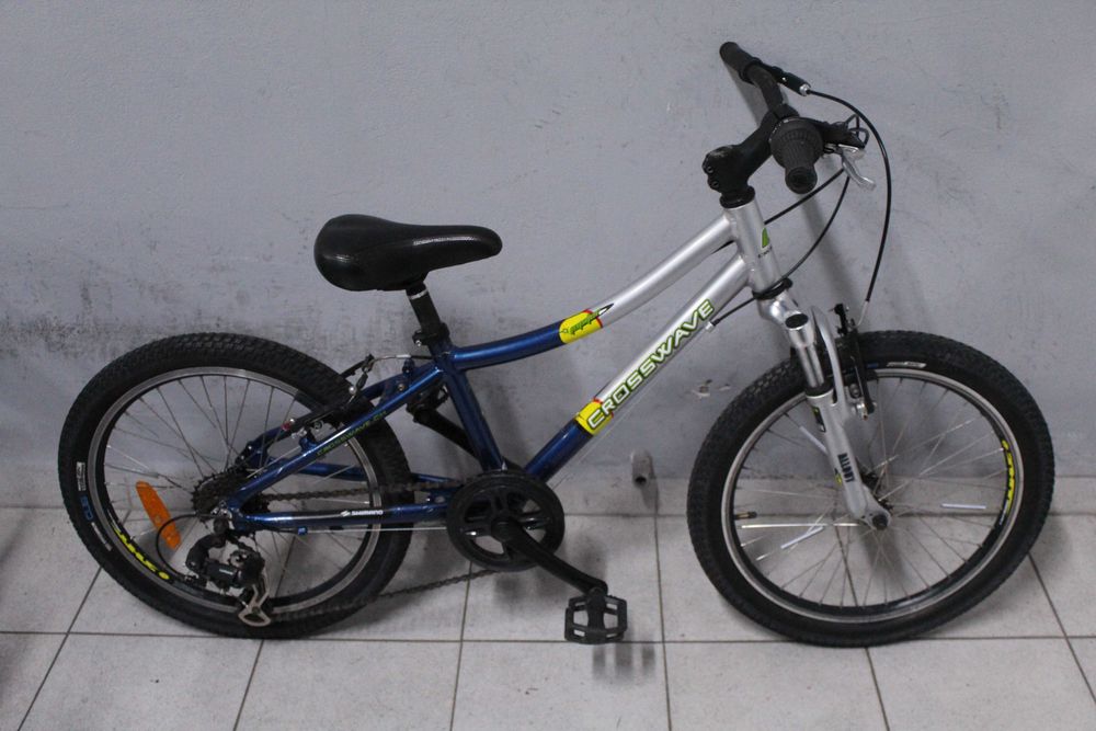 Rower dziecięcy górski CROSWAVE, 28 CM, Rama 11", Koła 20", Rama Alum.