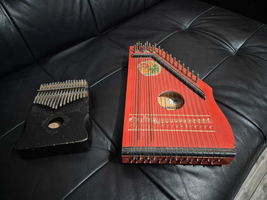 stare instrumenty Cytra Musima + Kalimba Mukarin, antyki