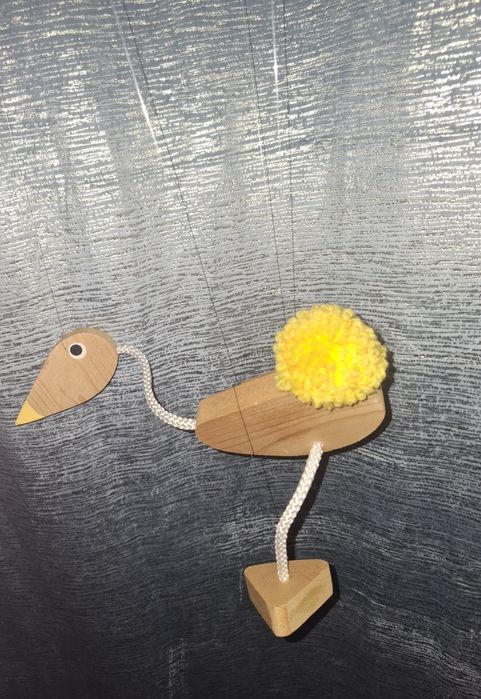 Drewniana Kukiełka marionetka ptak .