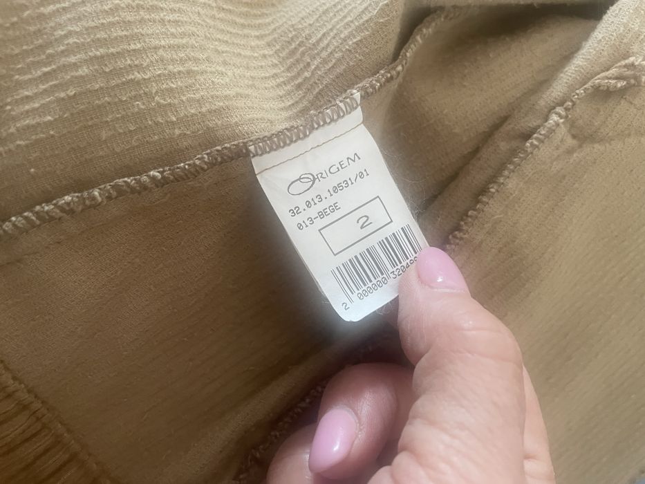 Conjunto saia e blusao camel em bombazina