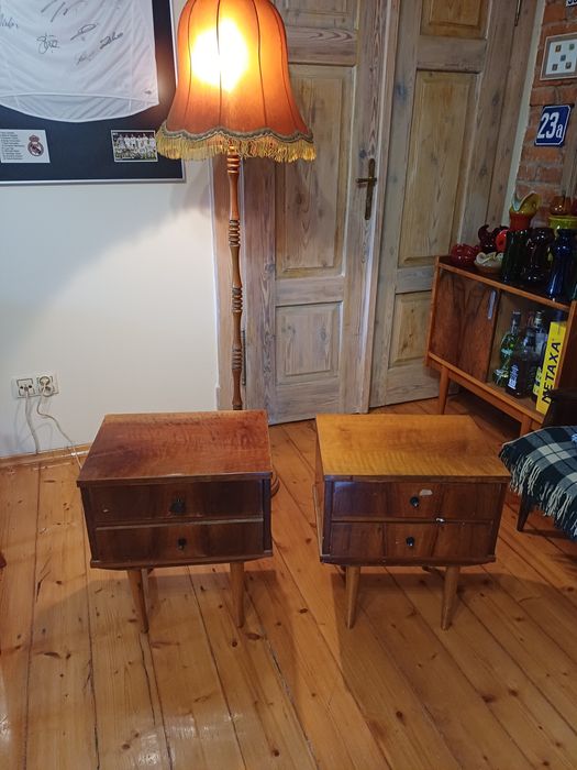 2 szafki nocne z epoki PRL, vintage