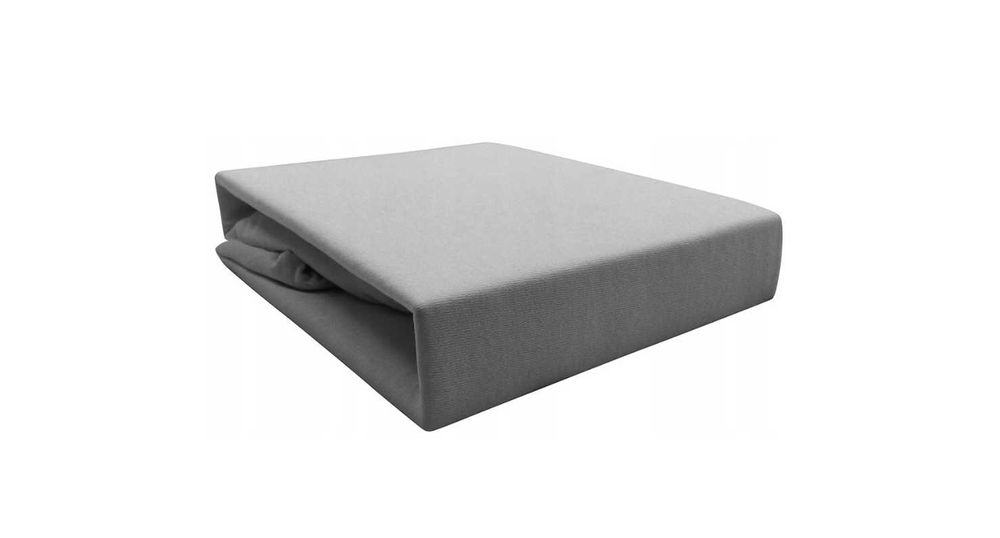 Prześcieradło Jersey z gumką 160x200 cm bawełna Jasnoszary