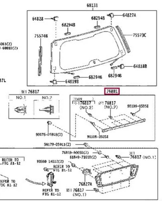 Накладка кришки багажника Toyota Lexus lx570 (76801-60130 / GD0424AE)