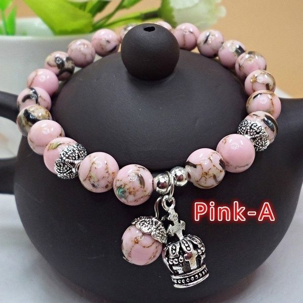 Pulseira de cristal natural Rosa