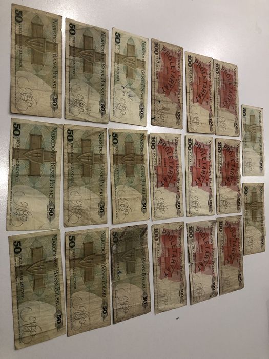Banknoty 100zł i 50zł Prl.