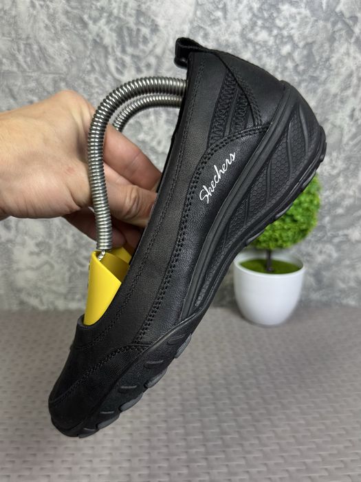Skechers Relaxed Fit балетки мокасины 37 размер женские кожаные черные