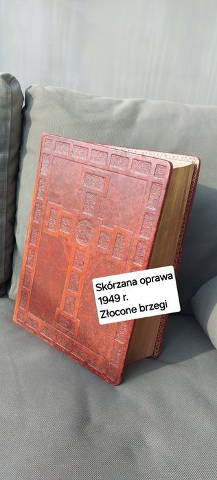 1949 r. Szwedzka Biblia w skórzanej oprawie