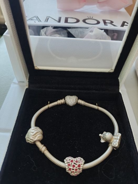 Pandora bransoletka Pave 3 charmsy