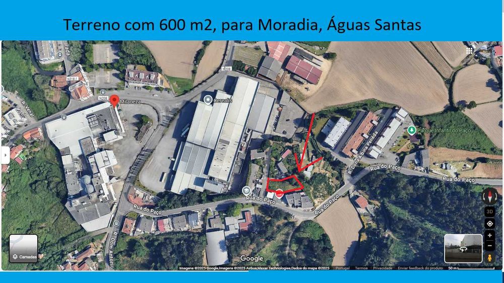 Terreno com 600m2, Águas Santas