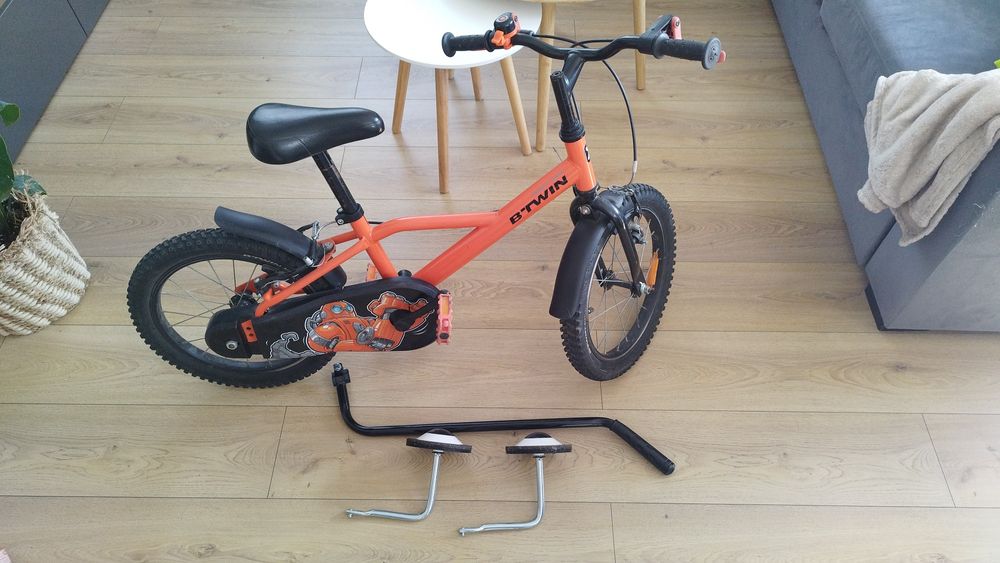 Rower dziecięcy 16 cali Btwin 500 , hol i koła boczne