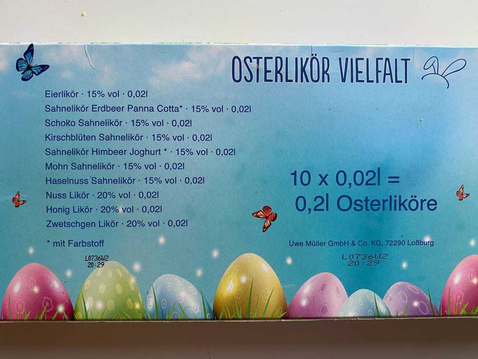 Zestaw mini likierów Osterlikör Vielfalt 10x20 ml – prezent, różne smaki