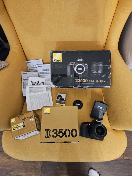 Nikon D3500 + AF-P 18–55 VR – niski przebieg tylko 5476