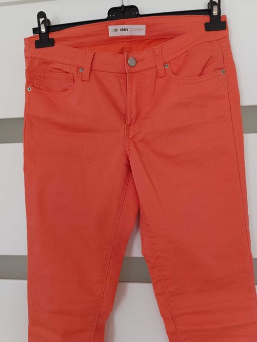 Spodnie CUBUS łososioy denim slim fit dopasowane S/M 38