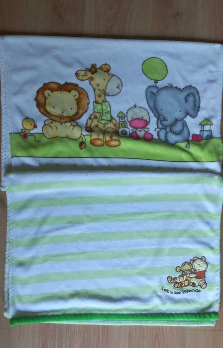 Wyprawka niemowlaka 2x Pościel 120x90, 2x Koc, Ochraniacz, Prześcierad