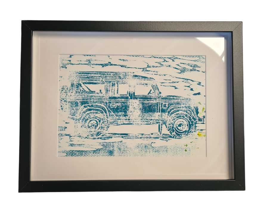 Land Rover Defender Linogravura 32x41cm