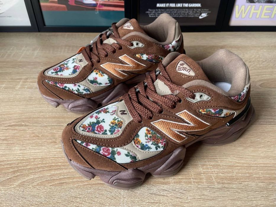Кросівки жіночі New Balance 9060 x atmos pink «Timeless Beauty» | Стильні NB 9060 з квітковим дизайном | 37-40