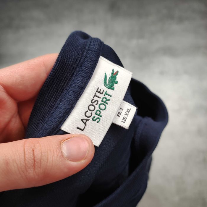 MĘSKA Bluza PREMIUM Granatowa Bawełna Elegancka Haft Logo Lacoste