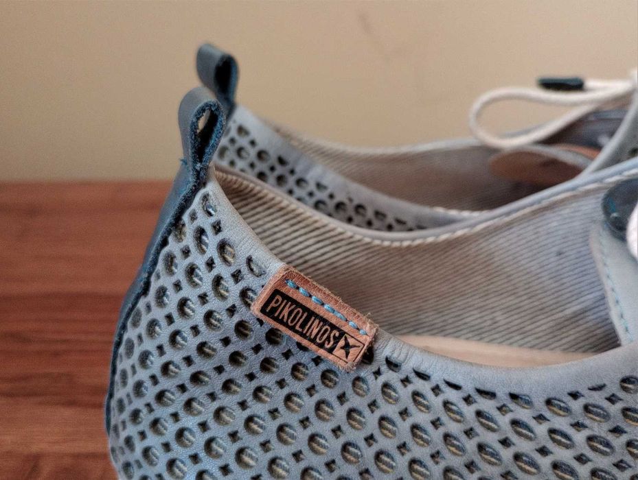 PIKOLINOS - szare ażurowe buty skórzane - rozm. 39