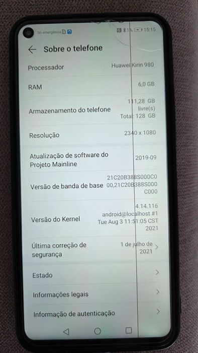 Honor 20, Rom 128gb, ram 6gb