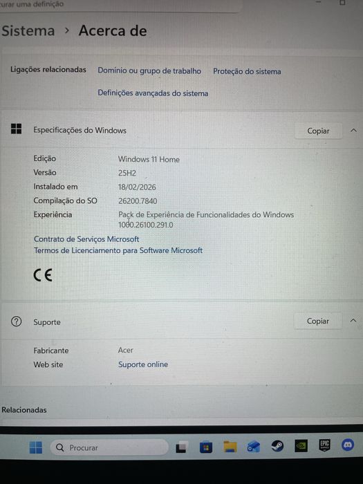 Acer nitro gaming em perfeito estado