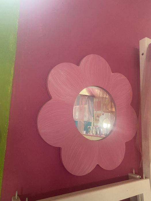 Espelho flor pintado à mão (60x60)