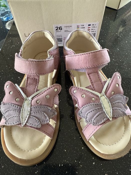 Sandały buty Lasocki Kids skórzane motylki rozmiar 26 jak nowe