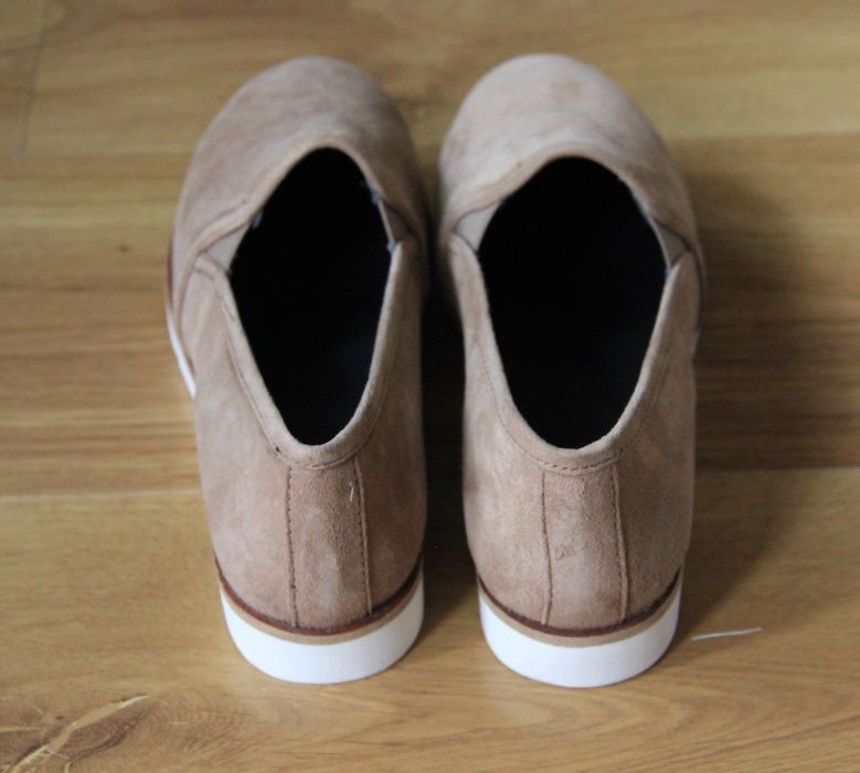 OCHNIK skórzane bydleca baleriny slip on 39 skora bezowe mokasyny