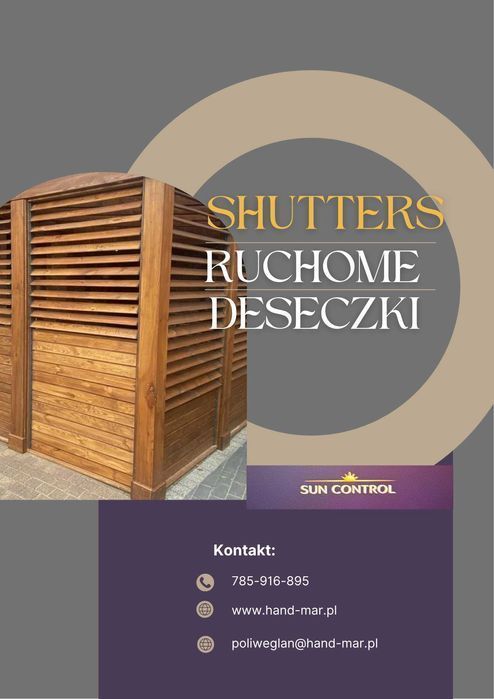 Shutters / ruchome deseczki sosnowe klasa A/ metalowe mechanizmy / wysyłka