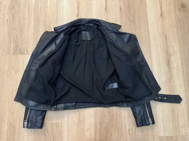 AllSaints All Saints Balfern Biker Leather Jacket Black size 36 S kurtka skórzana ramoneska