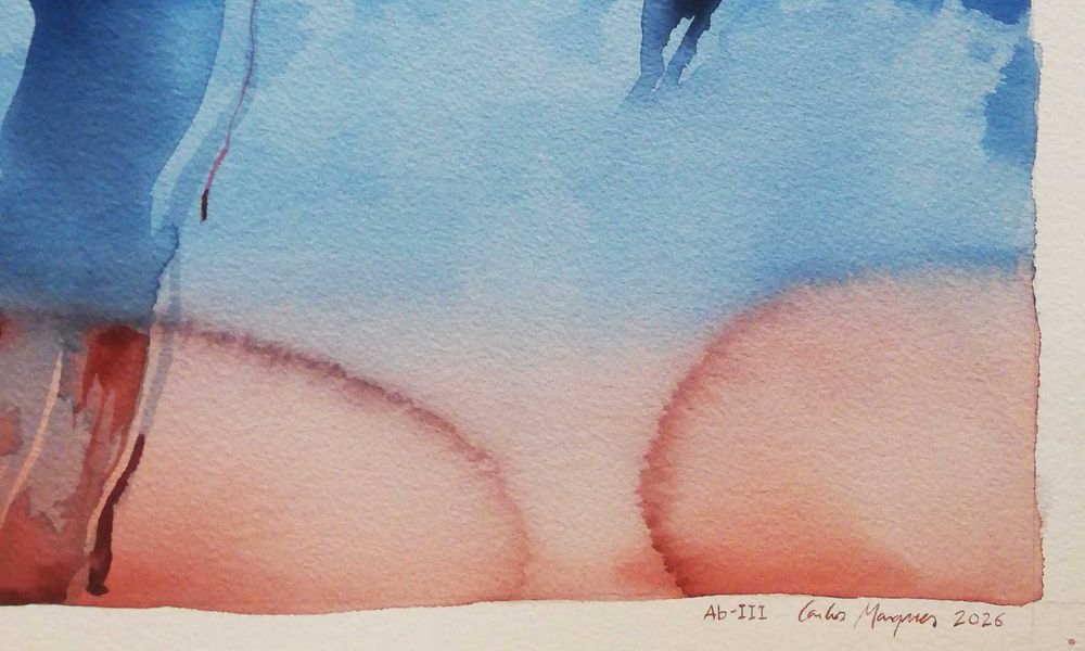 Aguarela original de Carlos Marques. Arte abstrata. Ab-III
