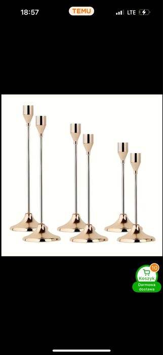 350 szt Złote świeczniki i świece elektryczne